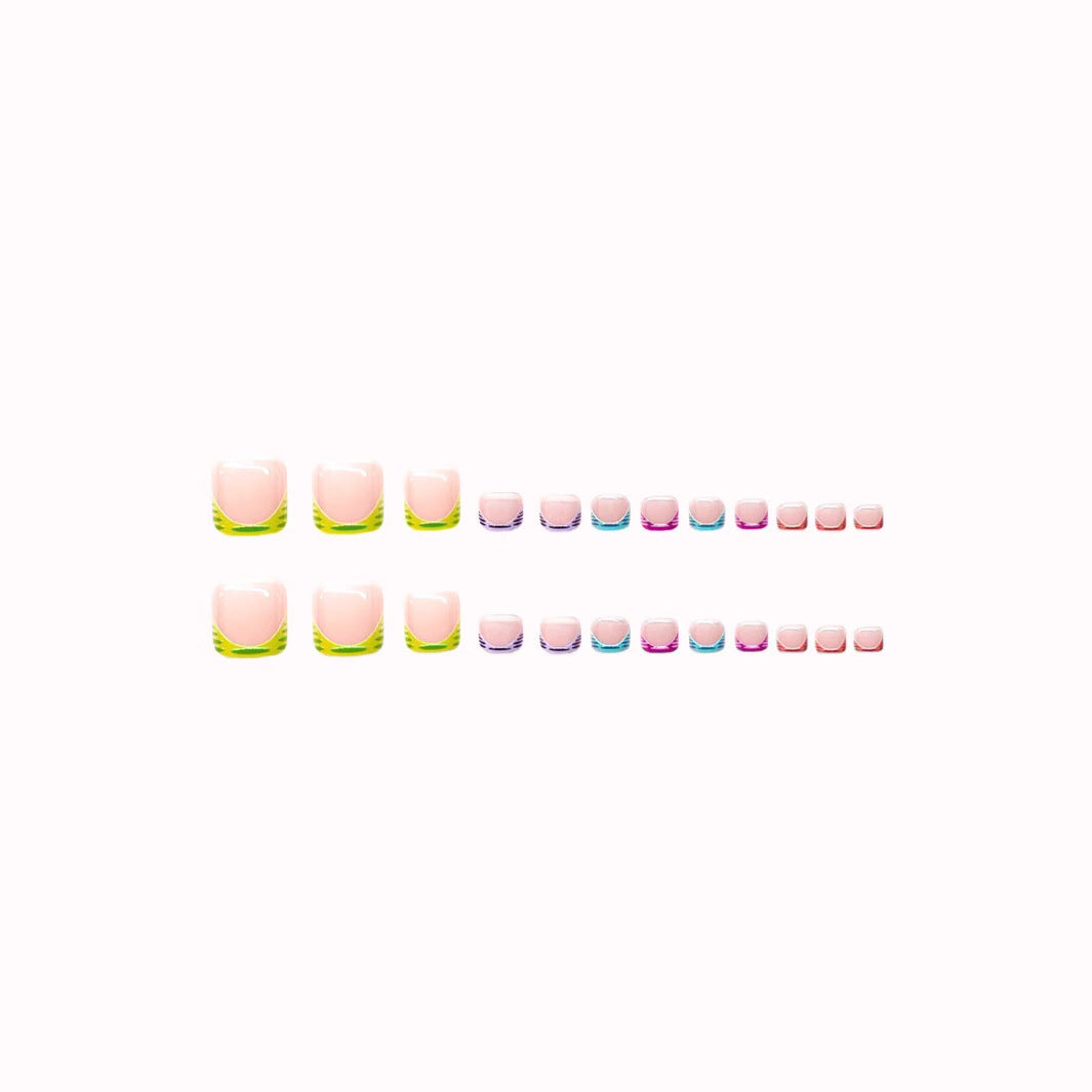 Vibrant Colorful Pedicure Nail Art Kalsten