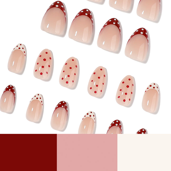 Artful stiletto nails with cute dots and accentuated color gradients Kalsten
