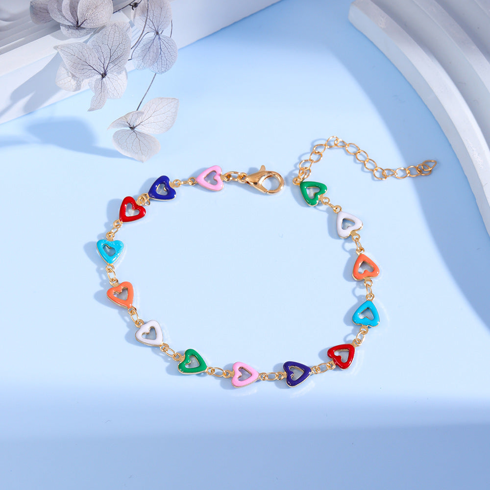 Colorful Heart Charm Anklet Kalsten