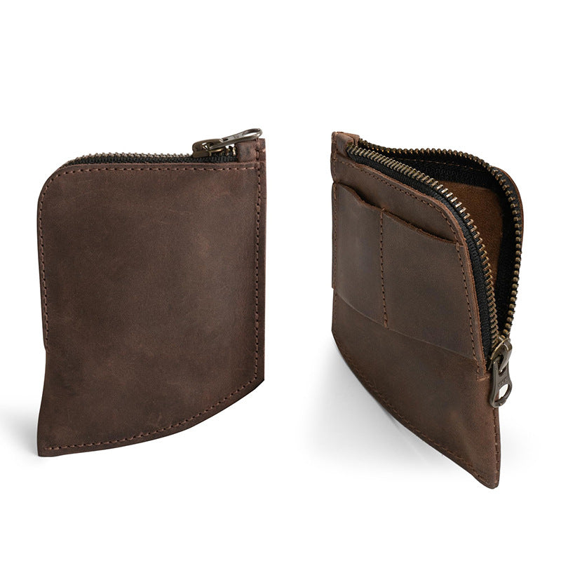 Compact Zippered Leather Cardholder Wallet Kalsten