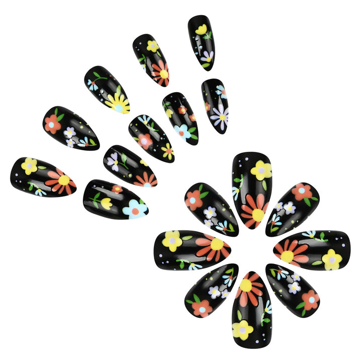 Floral Artistic Press-On Nails Kalsten