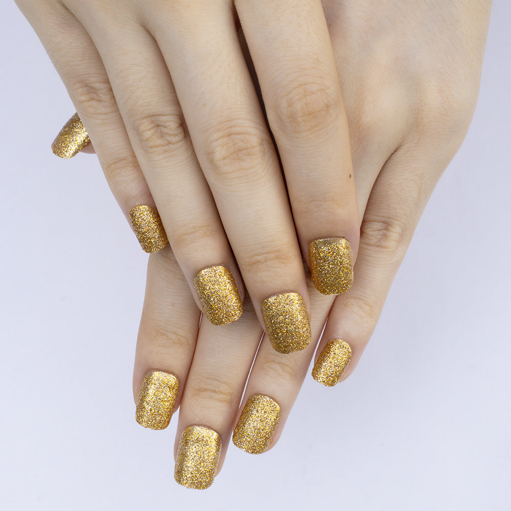 Glittering Artificial Nails In Elegant Square Design Kalsten