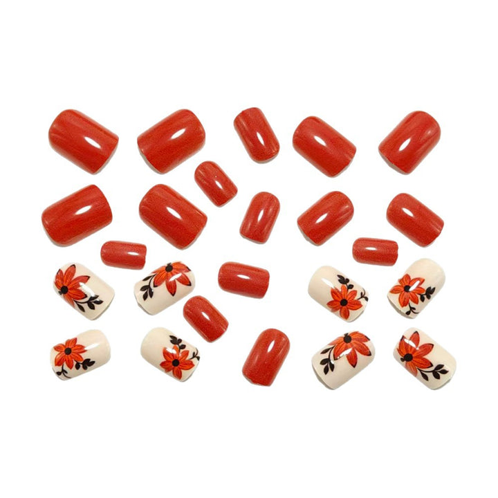 Artificial nails with floral autumn motifs Kalsten