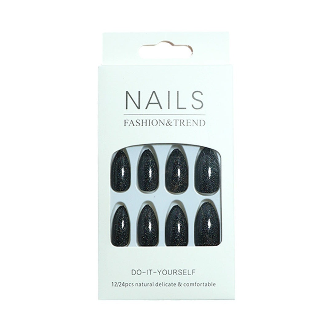 Glamorous Stiletto Press-On Nails with Glitter Finish Kalsten