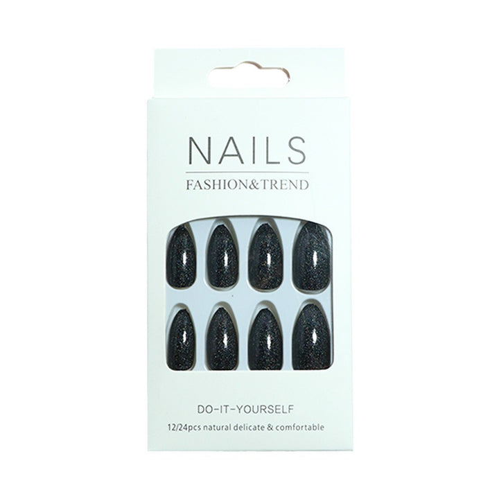 Glamorous Stiletto Press-On Nails with Glitter Finish Kalsten