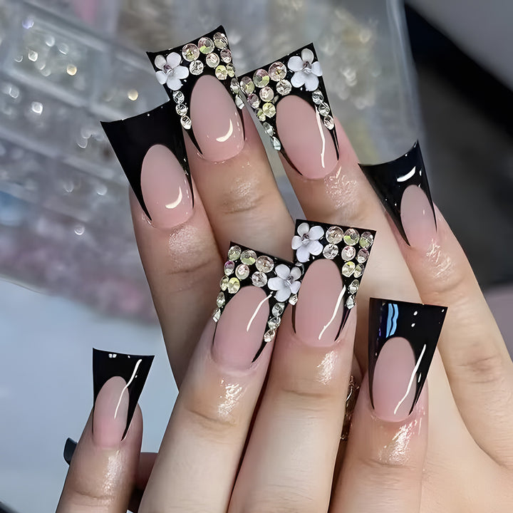 Stiletto Glitter-Embellished Press-On Nails Kalsten