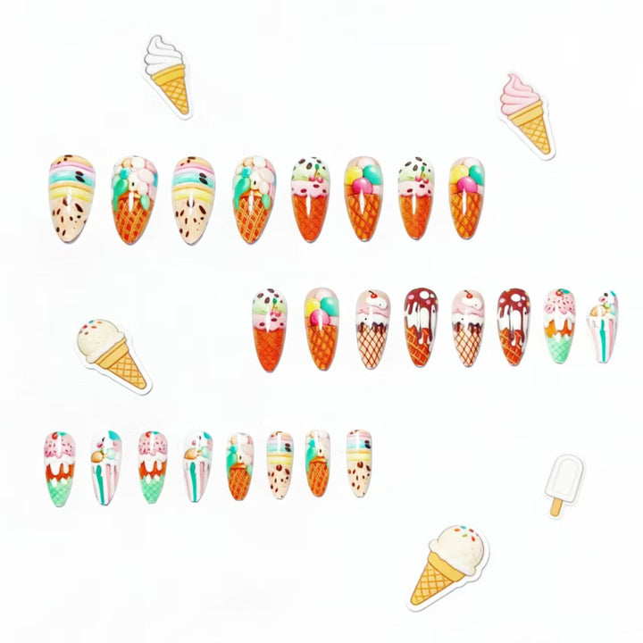 Creative Art Nails with Ice Cream Design Kalsten