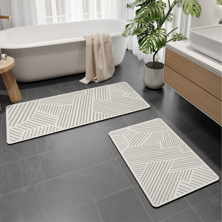 Soft Textured Bathroom Mat Set