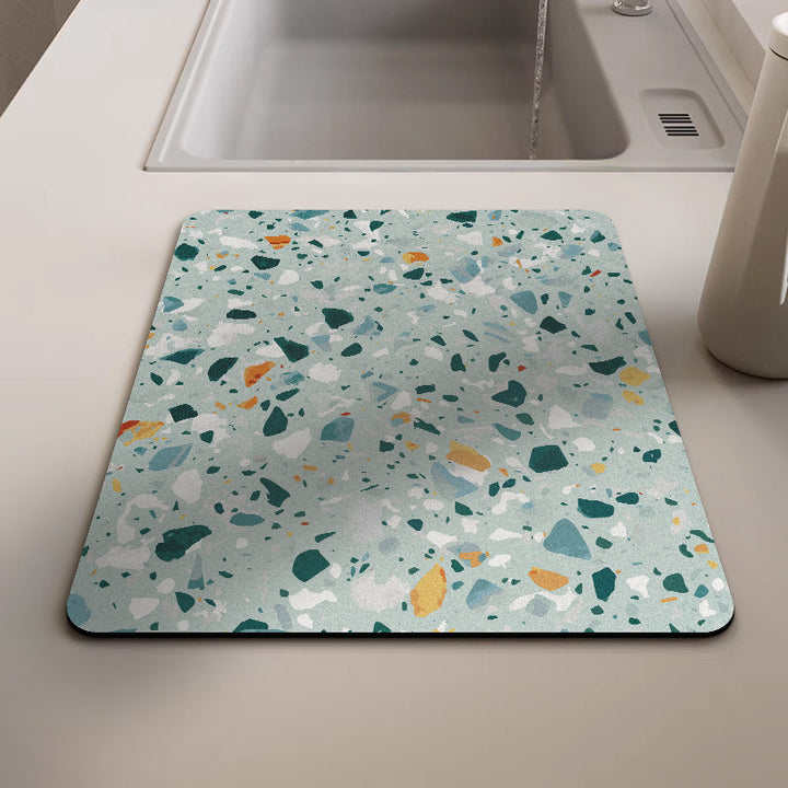Artistic Terrazzo-Pattern Kitchen Mat Kalsten