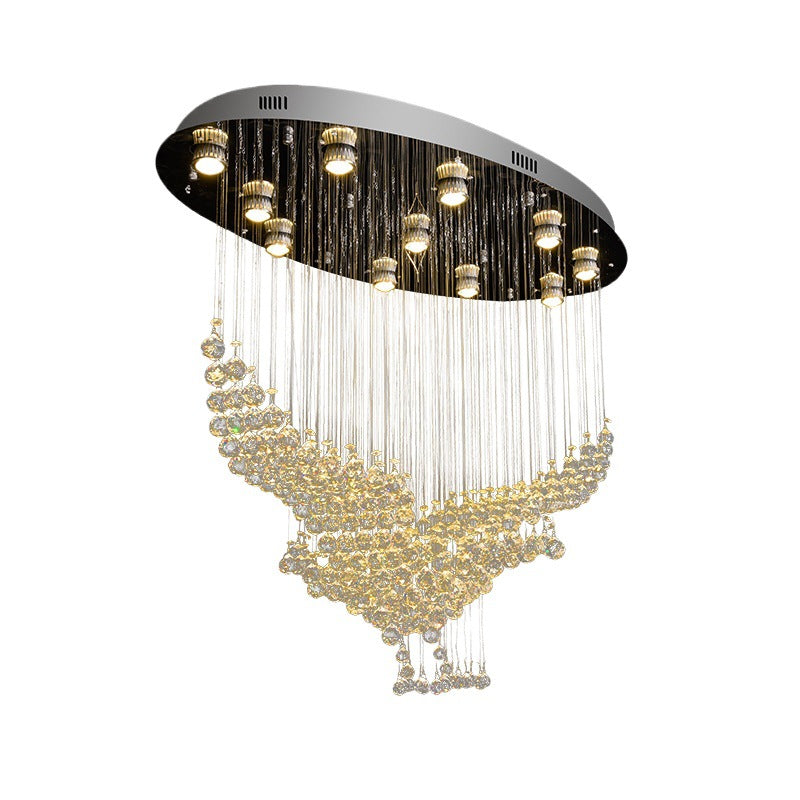 Crystal Chandelier with Cascading Beads