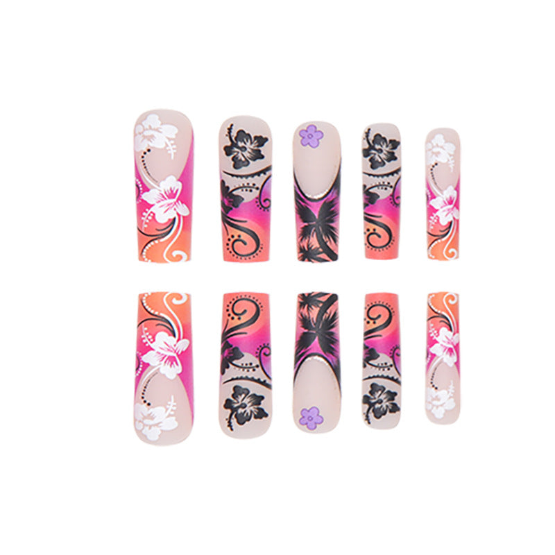 Tropical Floral Nail Art Extensions Kalsten