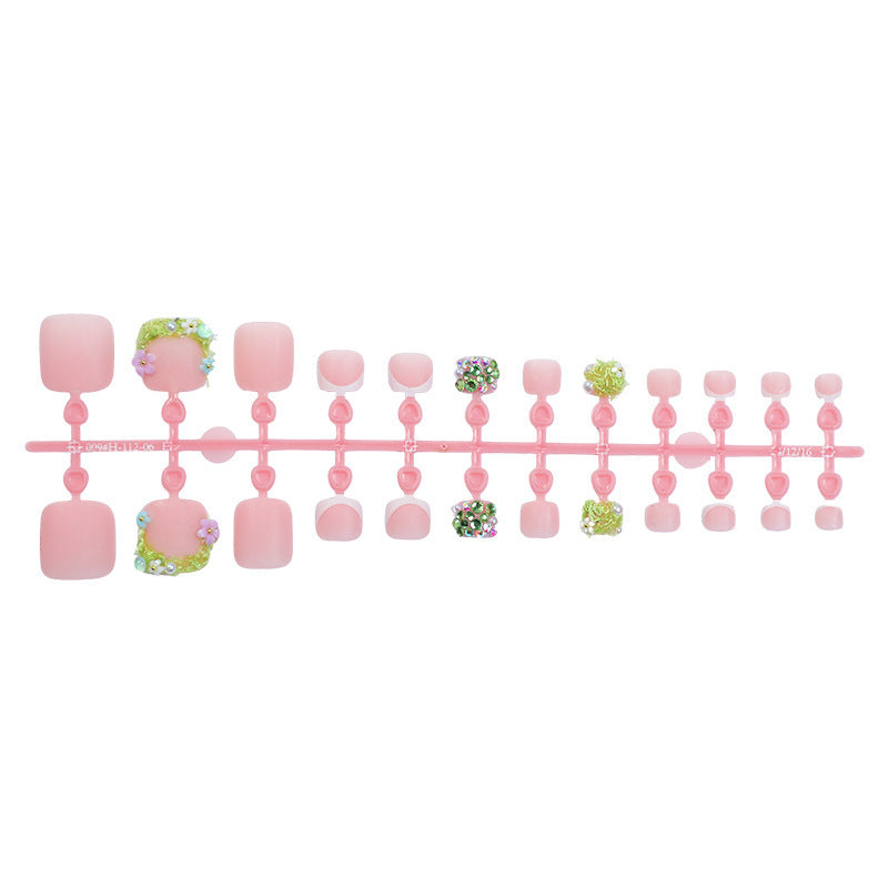 Creative nail set with glitter and flower designs Kalsten