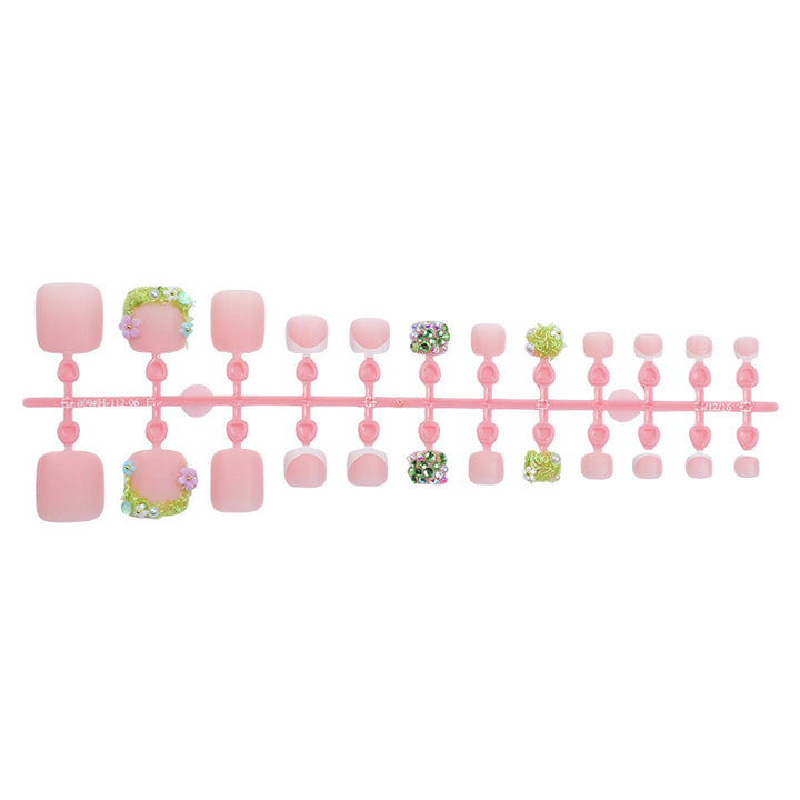Creative nail set with glitter and flower designs Kalsten