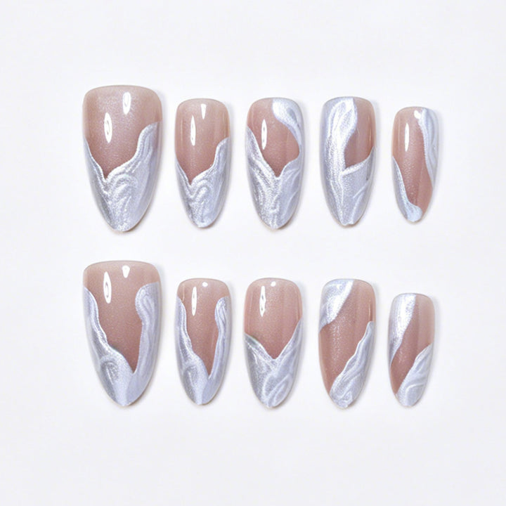Premium Marble Design Press-On Nail Set Kalsten
