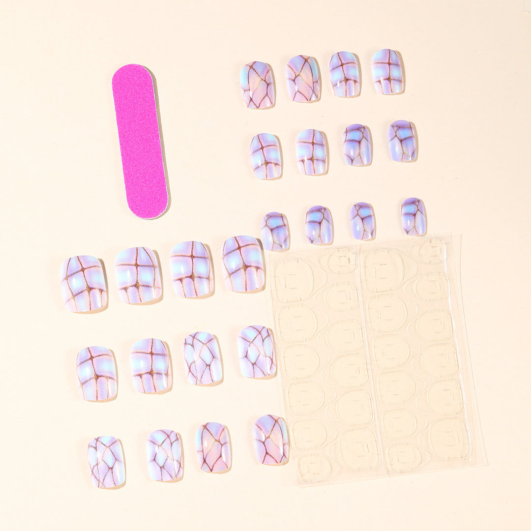 Iridescent Geometric Nail Art Extensions Kalsten