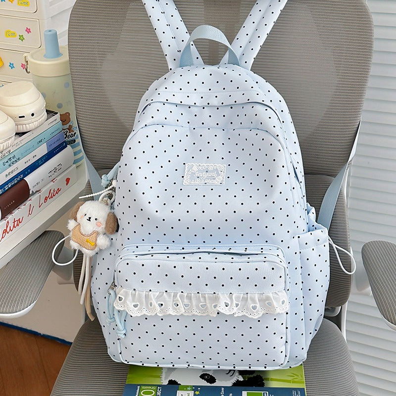 Playful Polka Dot Printed Backpack Kalsten