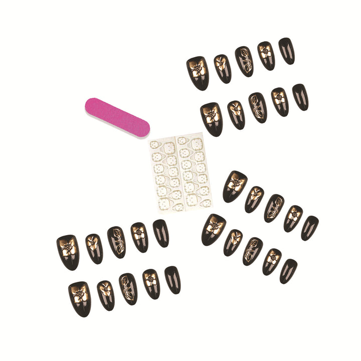 Elegant Floral Design Press-On Nail Set