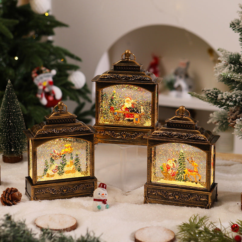 Nostalgic Christmas lantern with moving snowfall scene Kalsten