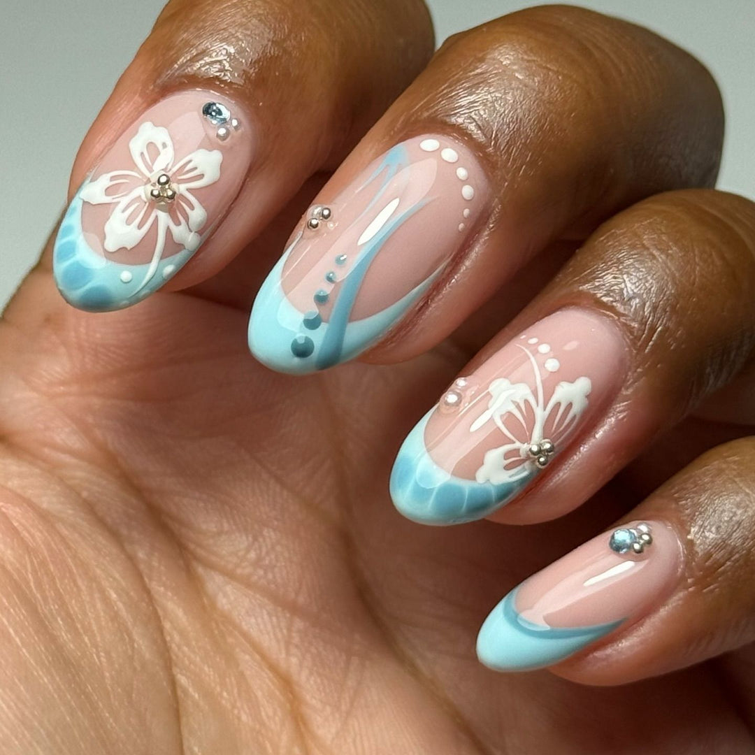 Artistic Floral Press-On Nail Design Set
