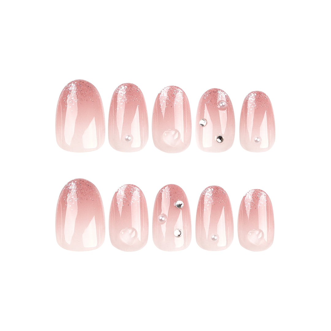 Artistic Nail Extensions with Glitter Accents Kalsten