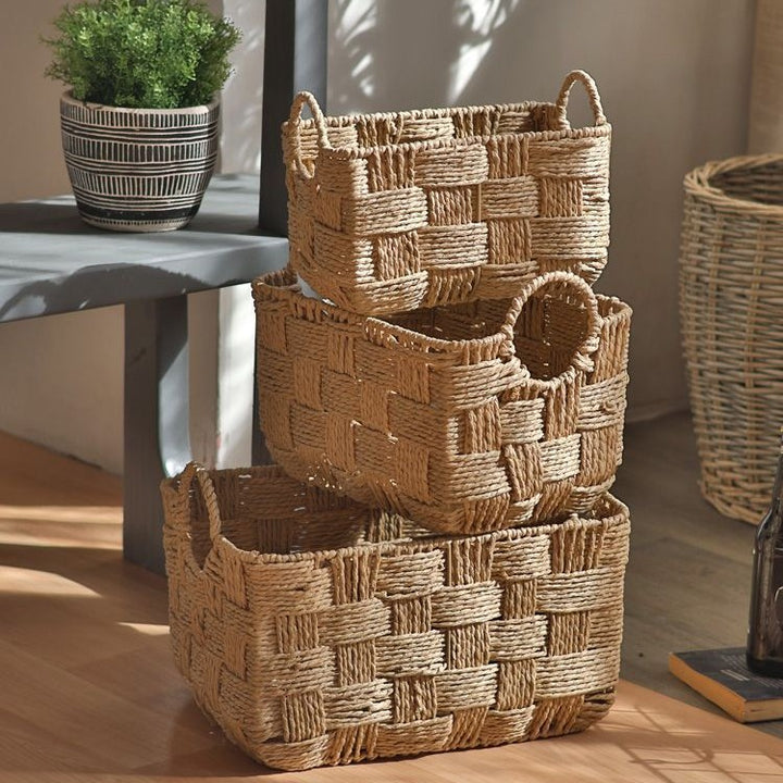 Handcrafted Natural Fiber Storage Basket  1788889841