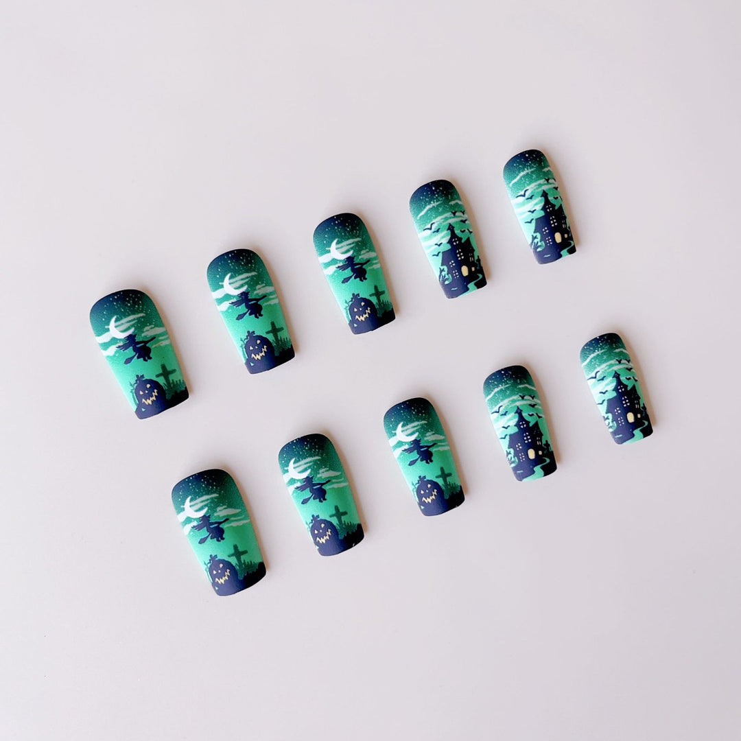 Halloween Artificial Nail Set with Creepy 3D Designs Kalsten
