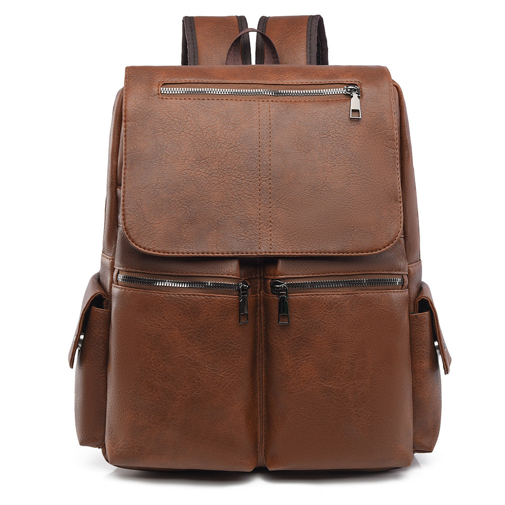 Stylish Multi-Pocket Leather Backpack Kalsten