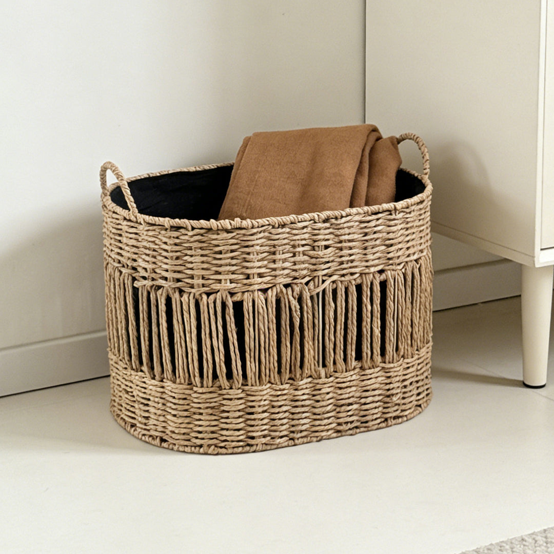Decorative storage basket with fringes Kalsten