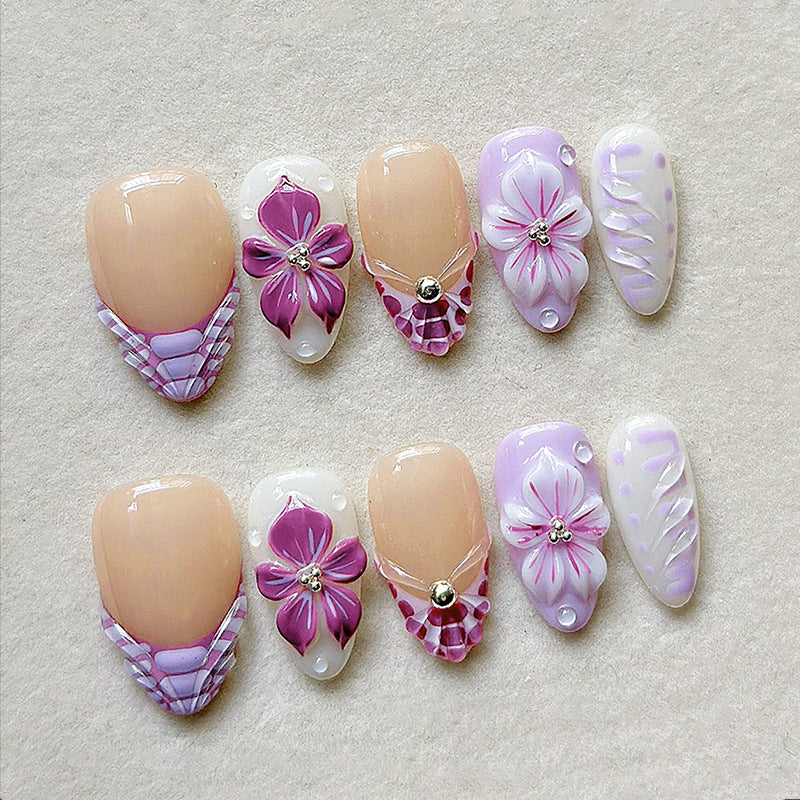 Elegant Floral Design Press-On Nails Set kalsten