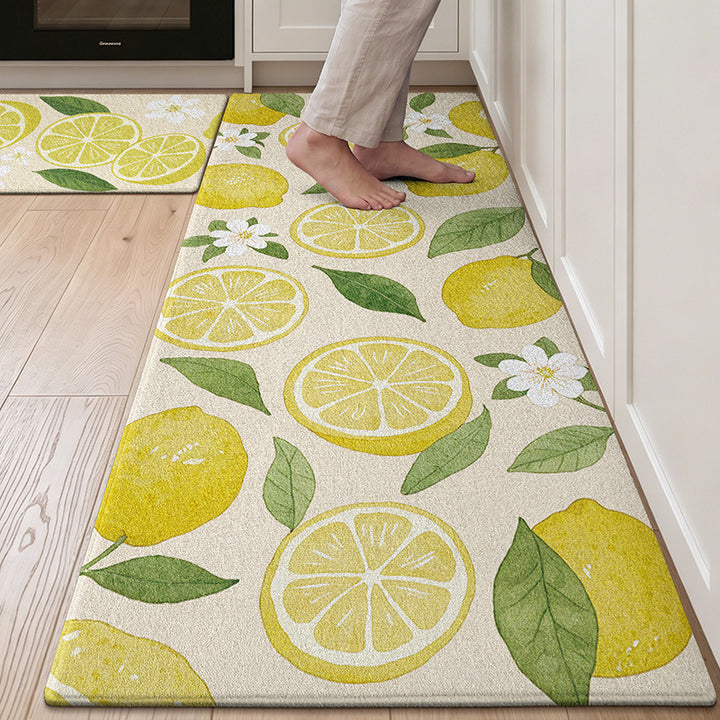 Refreshing Citrus-Themed Kitchen Runner Mat Kalsten