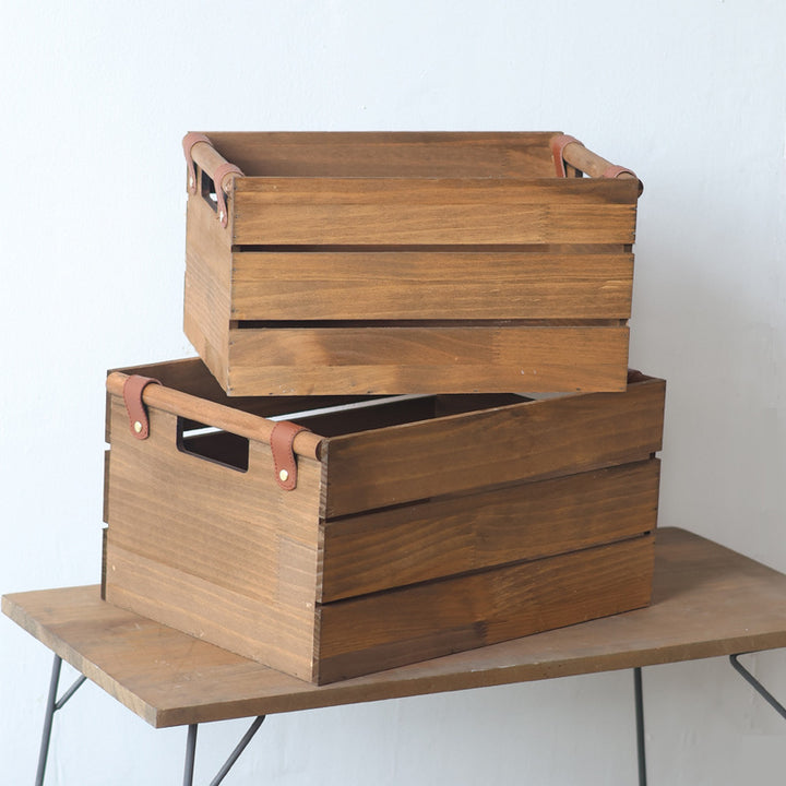 Elegant storage basket made of solid wood Kalsten