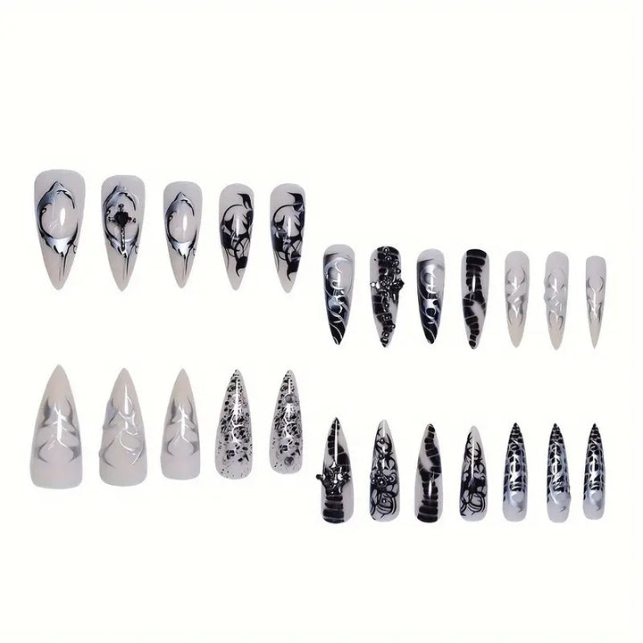 Intricate Gothic Acrylic Nail Enhancements Kalsten