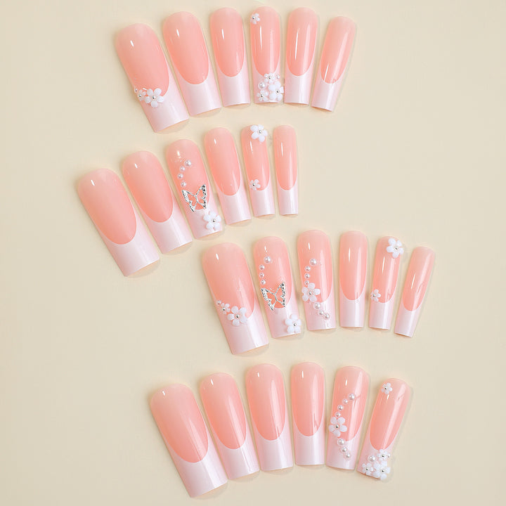 Nail art set with charming flower and butterfly accents Kalsten