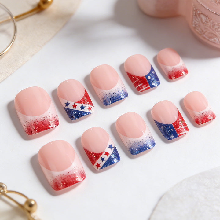 Patriotic Themed Acrylic Press-On Nails Kalsten