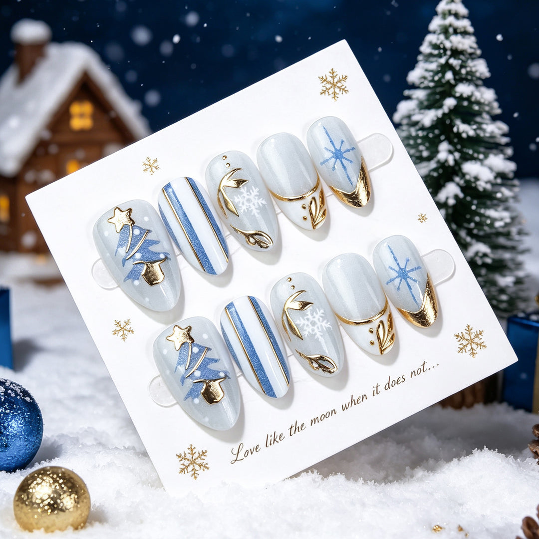 Festive Decorative Press-On Nail Art Set