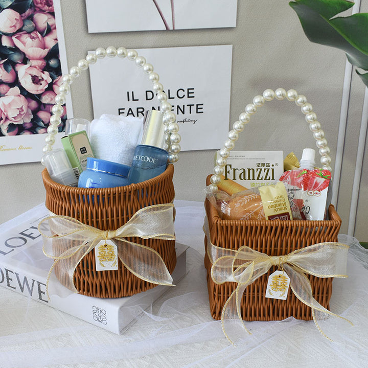 Elegant Handcrafted Rattan Tote Basket Kalsten