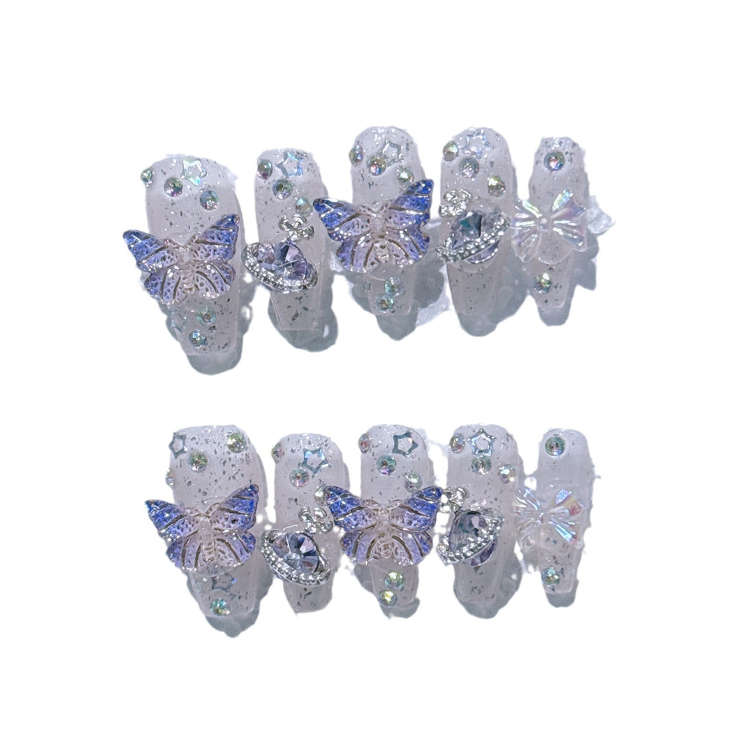 Butterfly Design Press-On Nail Art Set