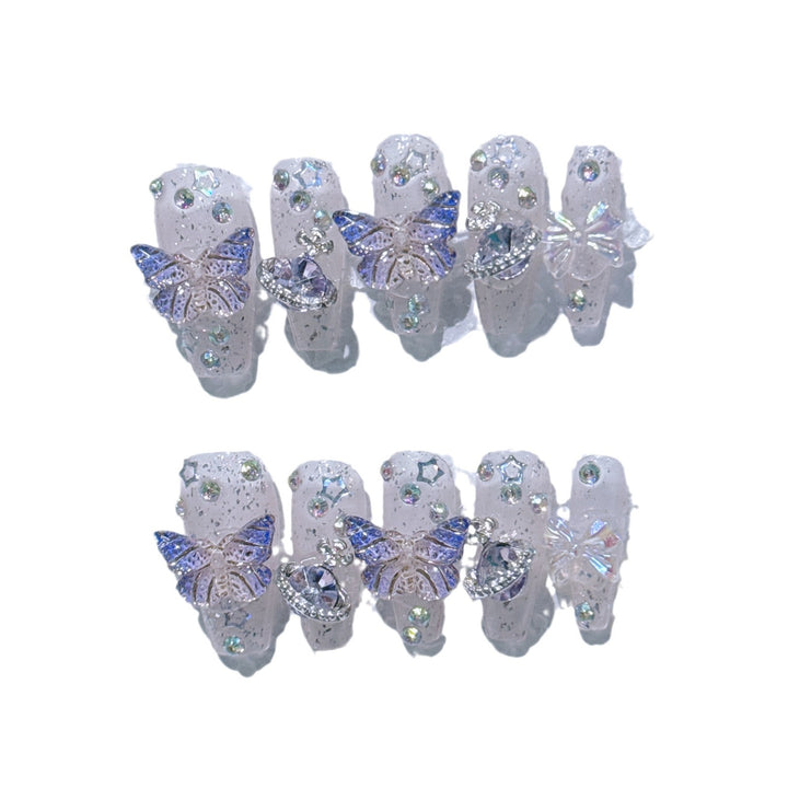 Butterfly Design Press-On Nail Art Set