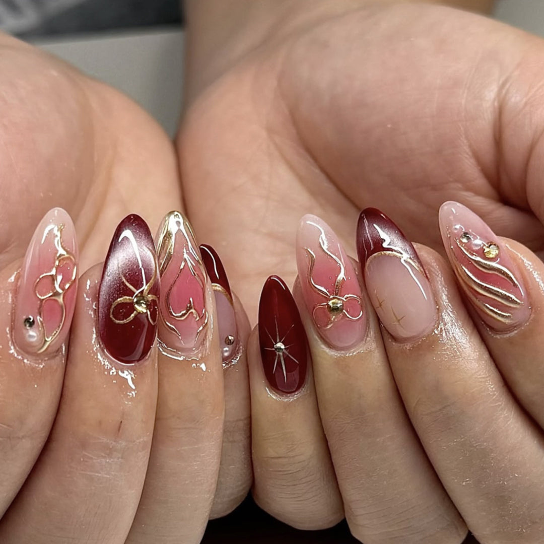 Artistic Nail Extensions with Creative Decorations Kalsten