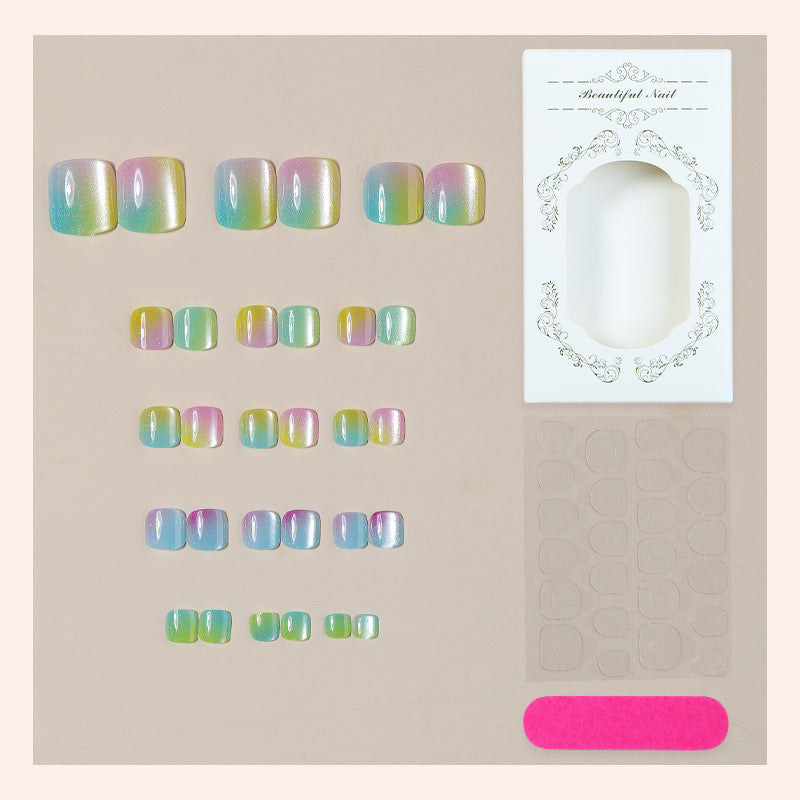 High-Quality Press-On Nail Art Set with Iridescent Finish Kalsten