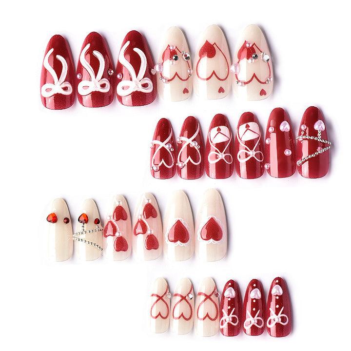 Nail design set with romantic heart motifs Kalsten