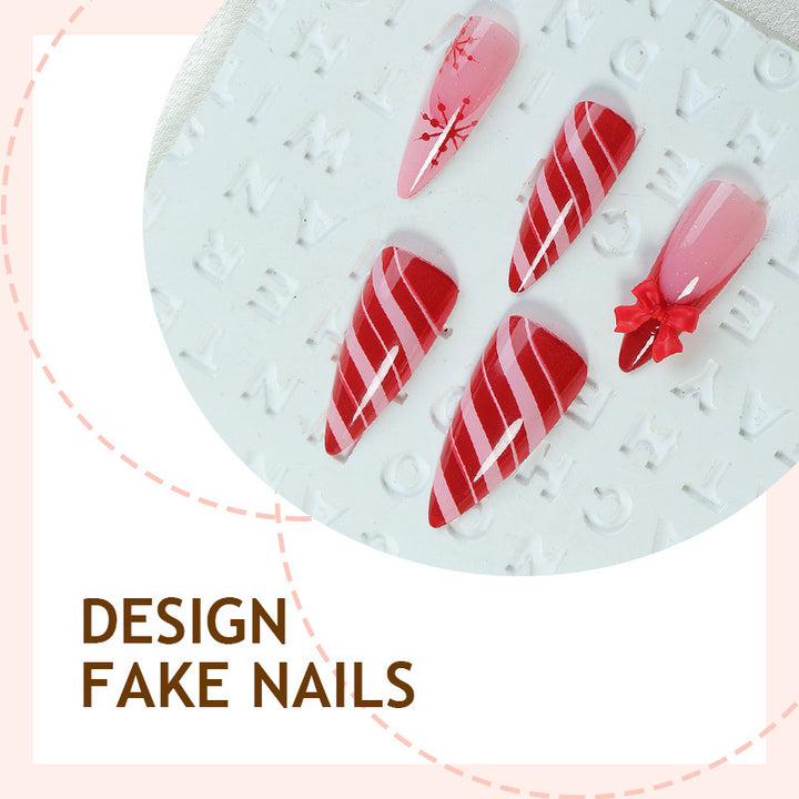 Creative nail art set with festive motifs and embellished accents Kalsten
