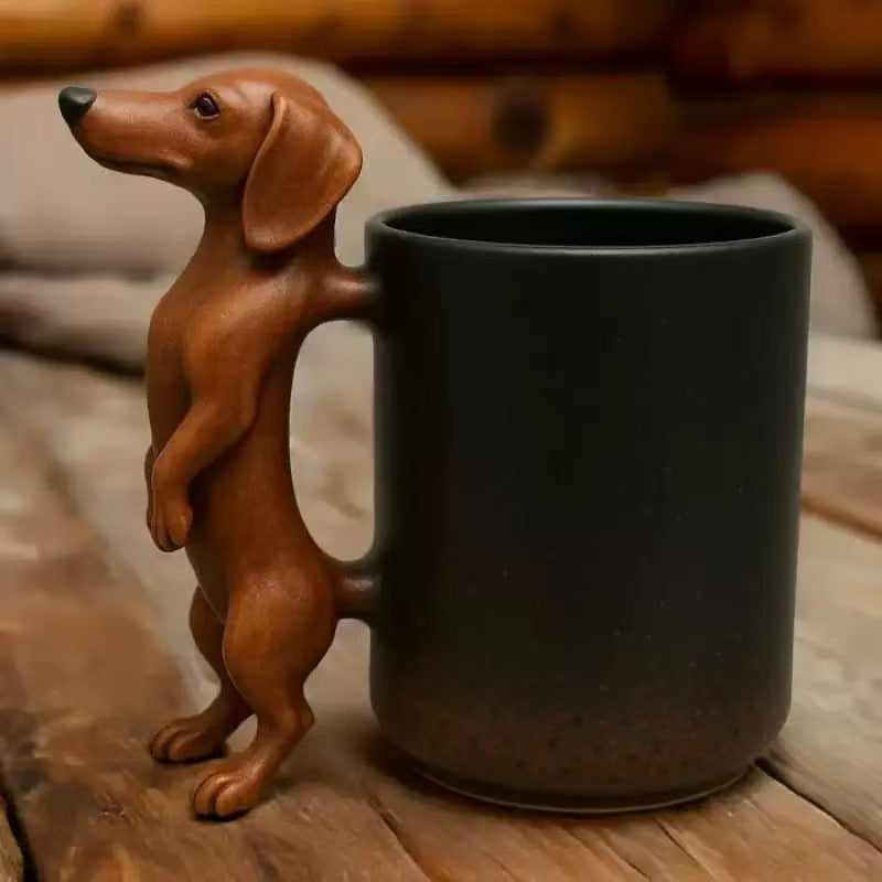 Coffee mug with dachshund handle Kalsten