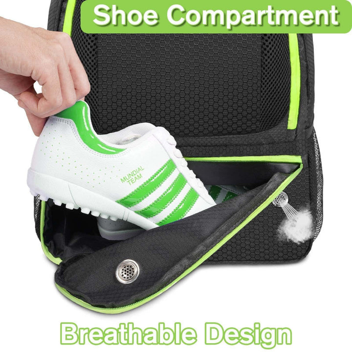 Sporty backpack with compartments for soccer, water bottle, and shoes Kalsten