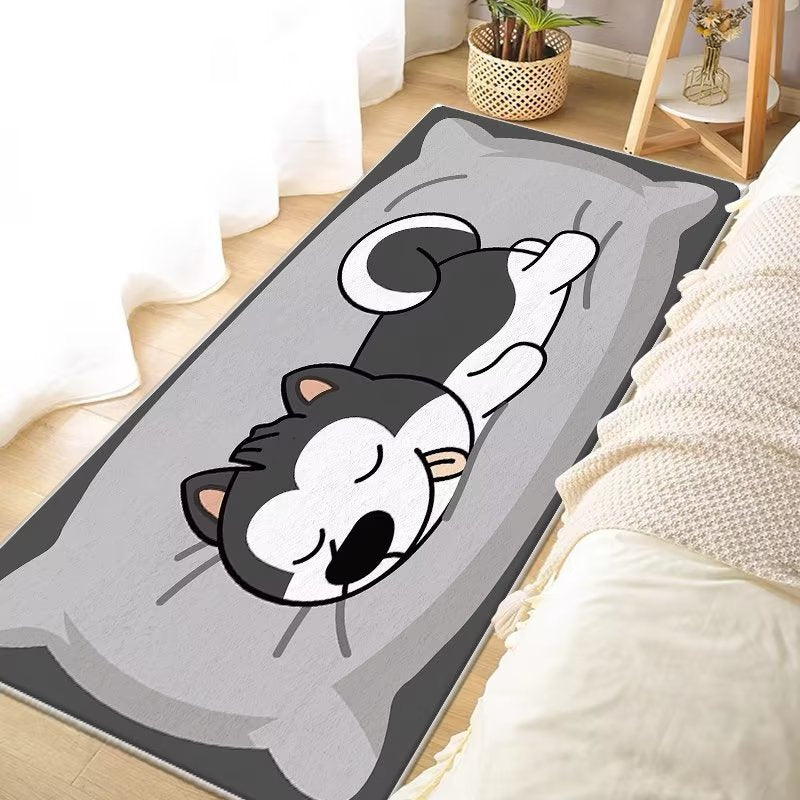 Fun Cartoon Cat-Themed Area Rug