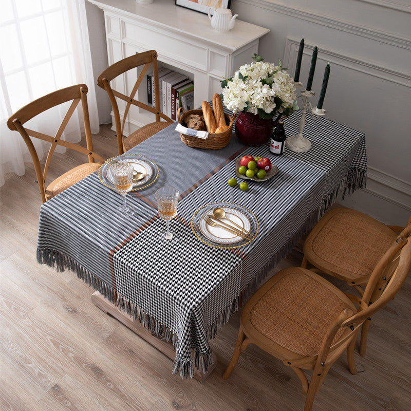 Modern Fringed Tablecloth