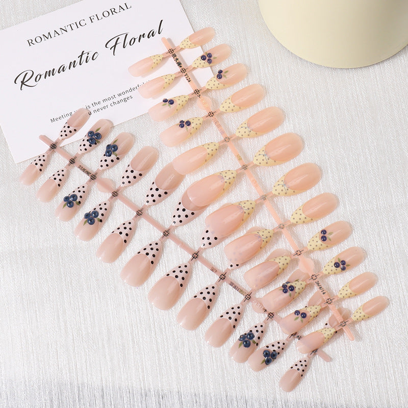 French Tip Floral Press-On Nail Set Kalsten