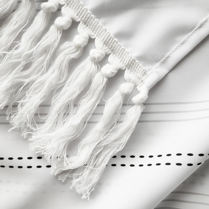Textured Fringe Shower Curtain Kalsten
