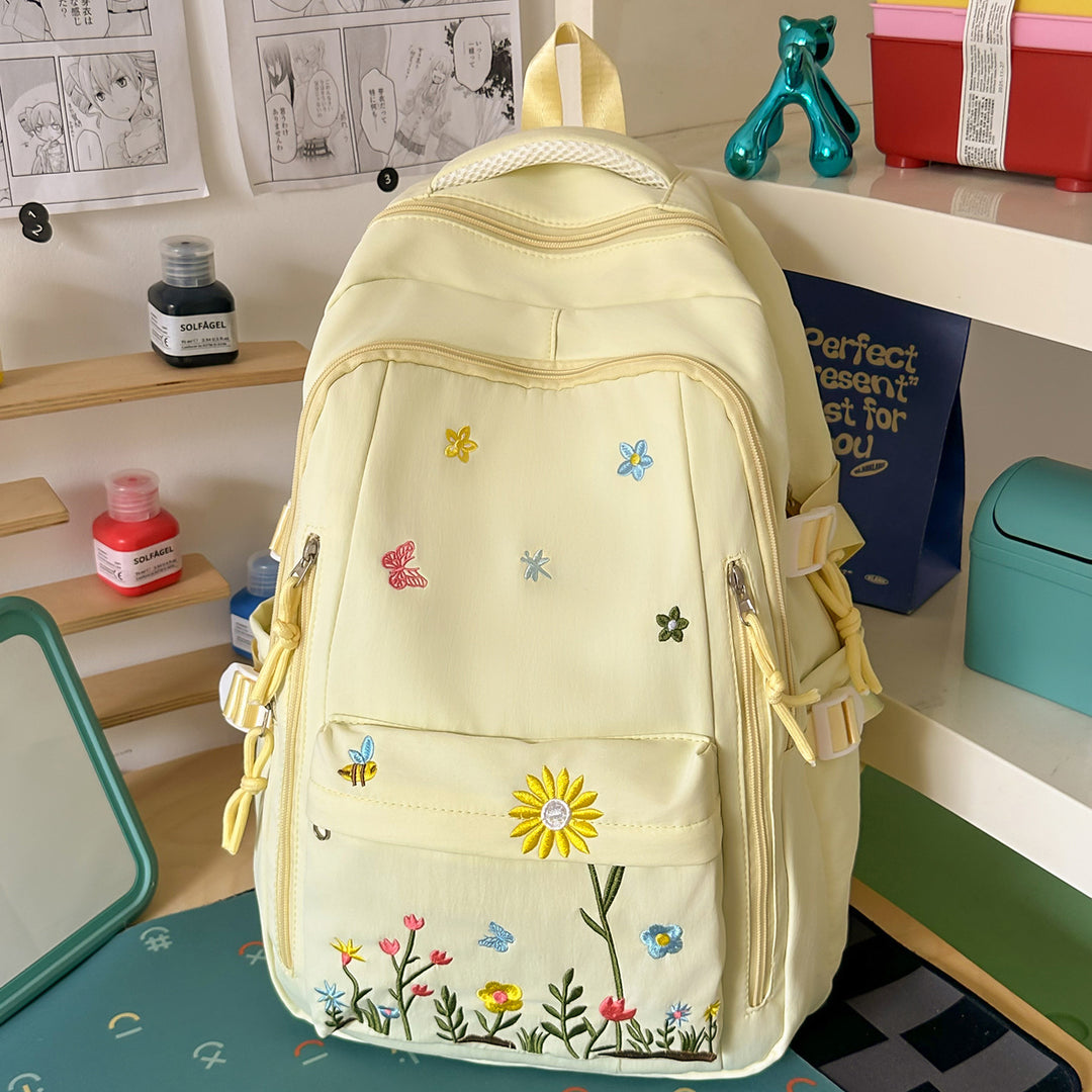Embroidered Floral Design Backpack Kalsten