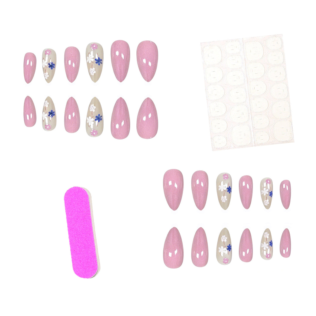Floral Accent Stiletto Nail Art Extensions Kalsten